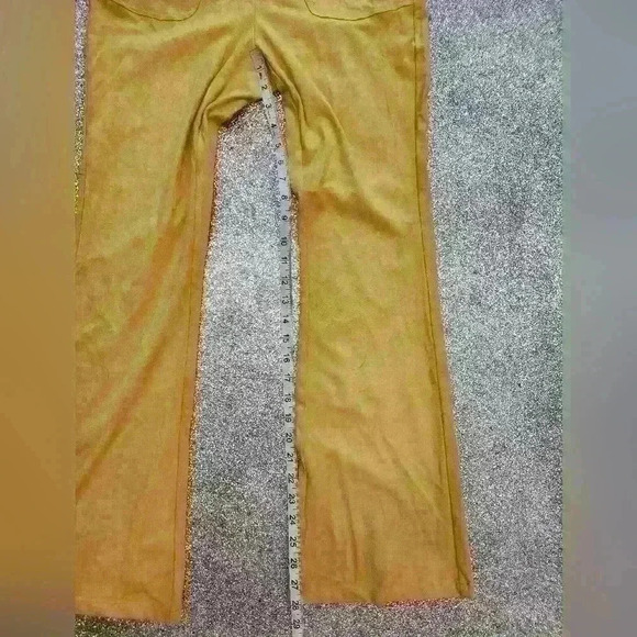 CIDER Pastel Yellow Plaid Flares SIZE  SMALL - Picture 8 of 9